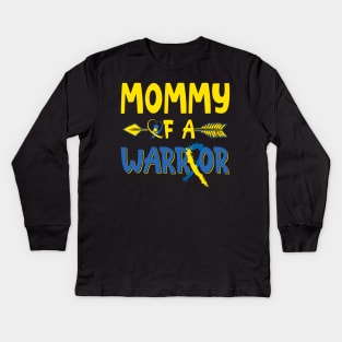 Mommy Of A Warrior Down Syndrome Awareness Kids Long Sleeve T-Shirt